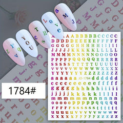 Holographic 3D Nail Art Stickers Self Adhesive Decals for Manicure Decor