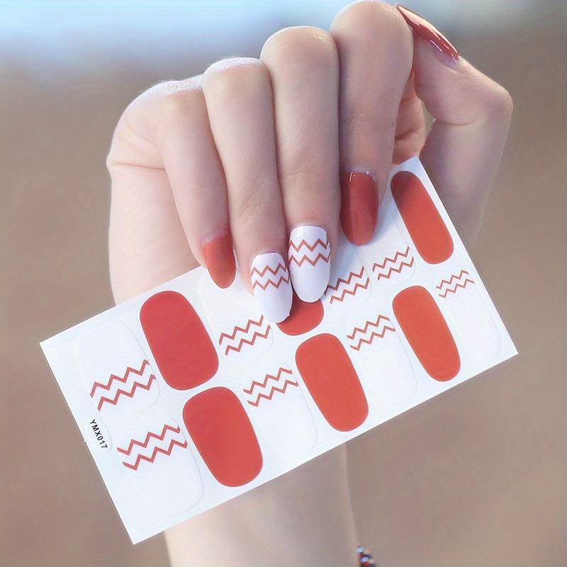 Glitter Nail Polish Strips Self Adhesive DIY Art Decals Strips