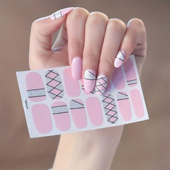 Glitter Nail Polish Strips Self Adhesive DIY Art Decals Strips
