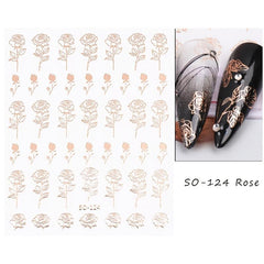 1 Pc 3D Nail Art Sticker Romantic Rose Floral Valentines Adhesive Decal Slider