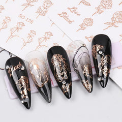 1 Pc 3D Nail Art Sticker Romantic Rose Floral Valentines Adhesive Decal Slider