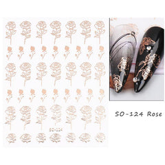 1 Pc 3D Nail Art Sticker Romantic Rose Floral Valentines Adhesive Decal Slider