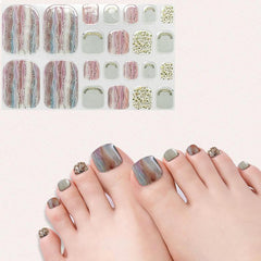 3D Toe Nail Stickers for Full Cover Decor - Self Adhesive Manicure Decals