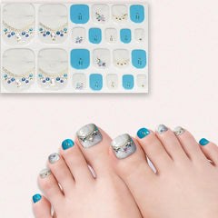 3D Toe Nail Stickers for Full Cover Decor - Self Adhesive Manicure Decals