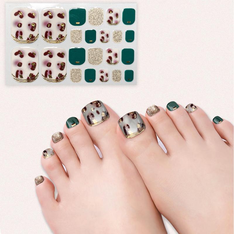 3D Toe Nail Stickers for Full Cover Decor - Self Adhesive Manicure Decals