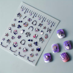 5D Ghost Nail Art Stickers Self Adhesive Halloween Nail Decals