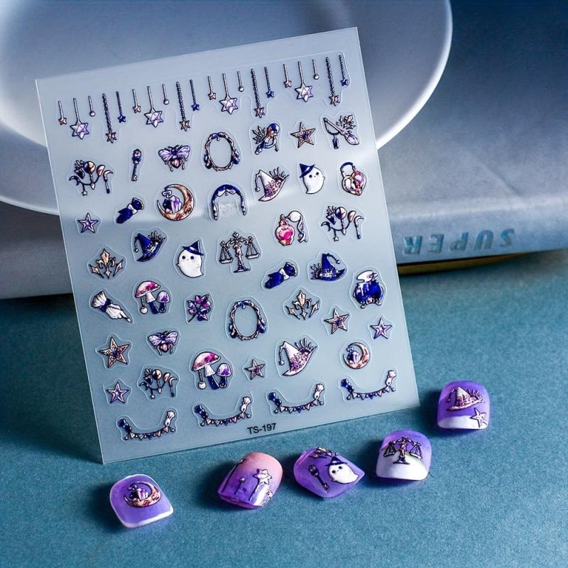 5D Ghost Nail Art Stickers Self Adhesive Halloween Nail Decals