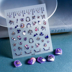 5D Ghost Nail Art Stickers Self Adhesive Halloween Nail Decals