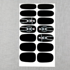Halloween Skull Nail Art Stickers & File Full Wrap Solid Nail Polish Strips