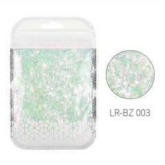 Mermaid Flake Nail Glitter Sequins Colorful Glass Paper Nail Stickers