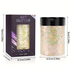 Mermaid Flake Nail Glitter Sequins Colorful Glass Paper Nail Stickers