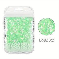 Mermaid Flake Nail Glitter Sequins Colorful Glass Paper Nail Stickers