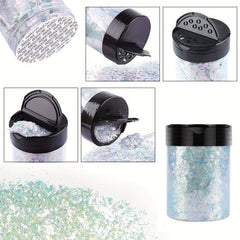 Mermaid Flake Nail Glitter Sequins Colorful Glass Paper Nail Stickers