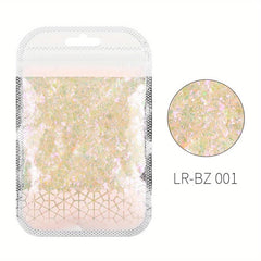 Mermaid Flake Nail Glitter Sequins Colorful Glass Paper Nail Stickers