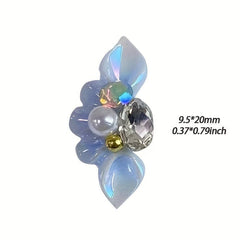 4pcs 3D Flower Nail Charms Rhinestone For Acrylic Nails