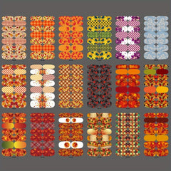 Maple Leaf Nail Art Stickers Full Wrap Nail Polish Strips with Files
