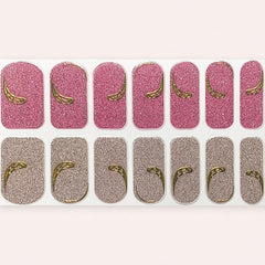 Pink & Silver Nail Polish Wraps for Women Home DIY Salon