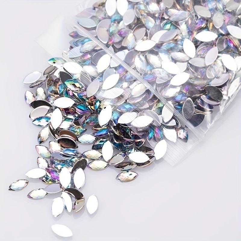 500pcs AB Horse Eye Rhinestones 4x8mm for Nails - Nail Art Deco