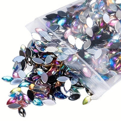 500pcs AB Horse Eye Rhinestones 4x8mm for Nails - Nail Art Deco