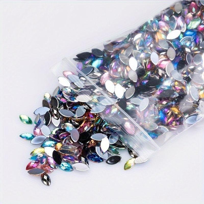 500pcs AB Horse Eye Rhinestones 4x8mm for Nails - Nail Art Deco
