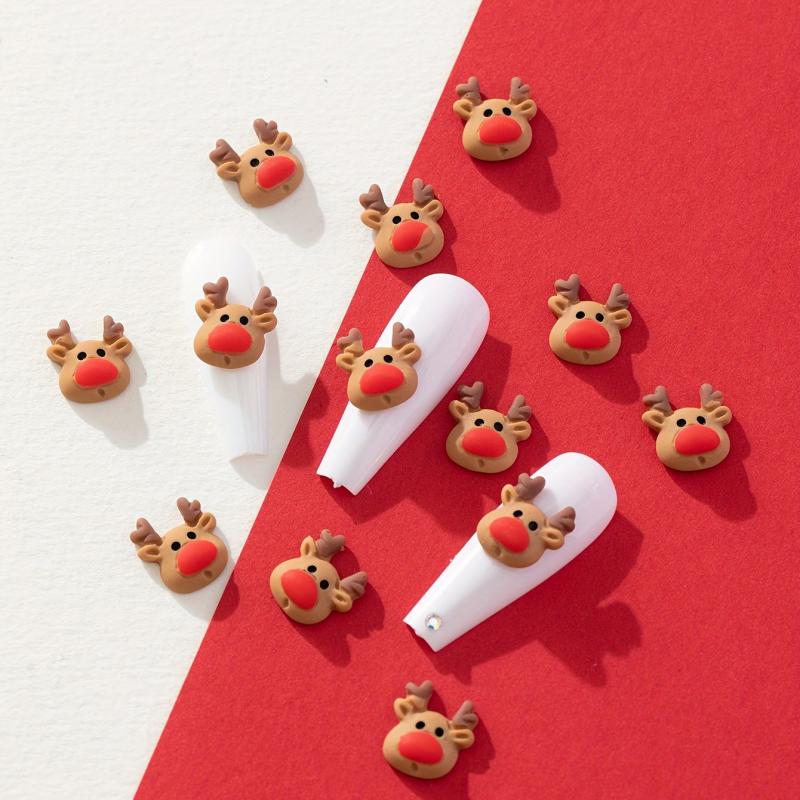 Elk Nail Art Charms for Christmas Decor