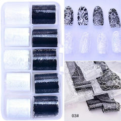 Spring Nail Foil Wraps Adhesive Decals for Manicure