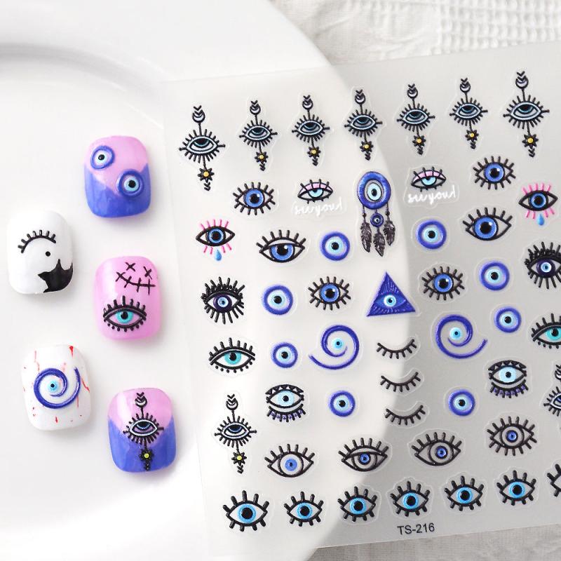 3D Devil Eye Nail Art Stickers Self Adhesive Resin Decoration