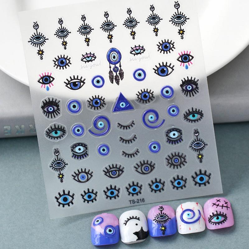 3D Devil Eye Nail Art Stickers Self Adhesive Resin Decoration