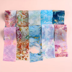 Colorful Marble Nail Foil Transfer Sticker Nail Art Decals Self Adhesive