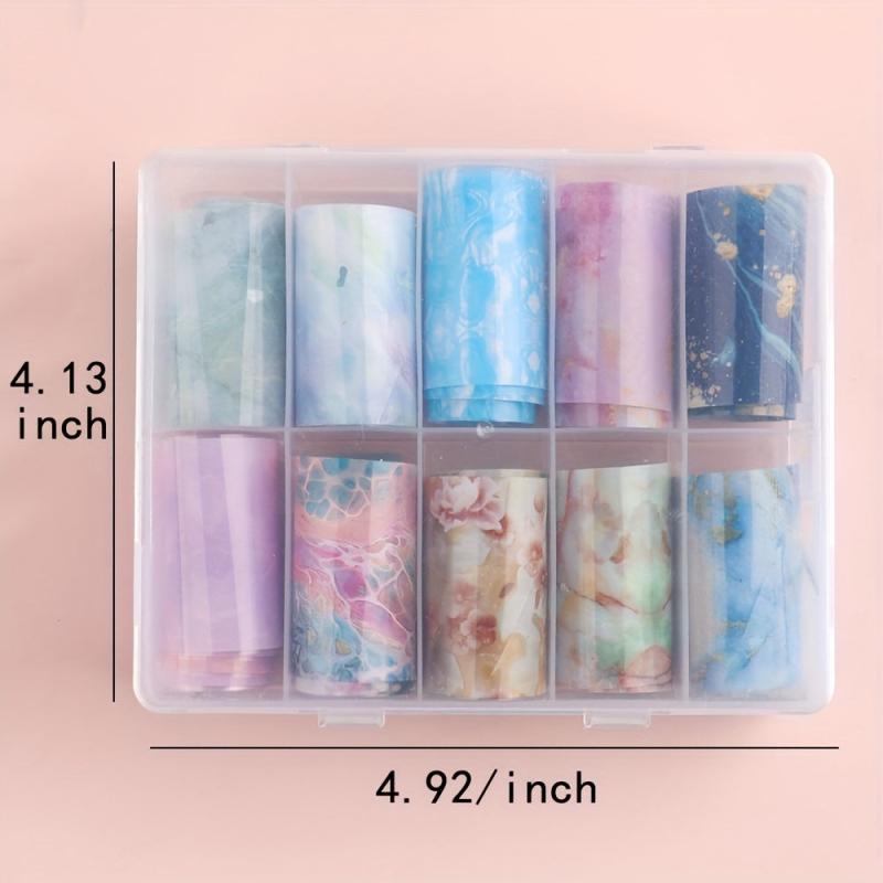 Colorful Marble Nail Foil Transfer Sticker Nail Art Decals Self Adhesive