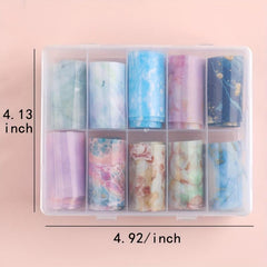 Colorful Marble Nail Foil Transfer Sticker Nail Art Decals Self Adhesive