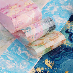Colorful Marble Nail Foil Transfer Sticker Nail Art Decals Self Adhesive