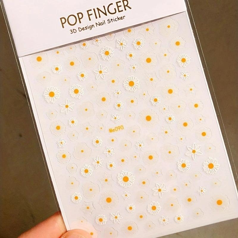 Summer Daisy Fruits and Florals Nail Art Decals Back Glue Nail Stickers