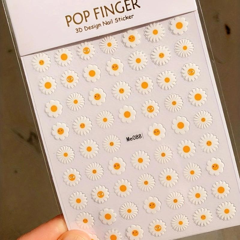 Summer Daisy Fruits and Florals Nail Art Decals Back Glue Nail Stickers