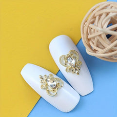 10 pcs Heart Crystal Rhinestone Nail Charms for DIY Nail Art and Craft