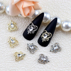 10 pcs Heart Crystal Rhinestone Nail Charms for DIY Nail Art and Craft