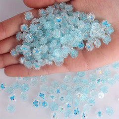 50 pcs 3D Aurora Acrylic Camellia Flower Charms for Nail Art