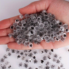 50 pcs 3D Aurora Acrylic Camellia Flower Charms for Nail Art