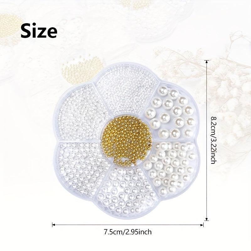 3 Boxes Flatback Nail Pearls Multiple Sizes for Nails & Crafts