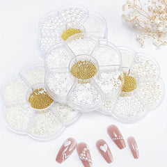 3 Boxes Flatback Nail Pearls Multiple Sizes for Nails & Crafts