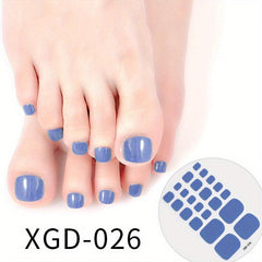 Waterproof Toenail Stickers Full Wraps Solid Toenail Polish Strips