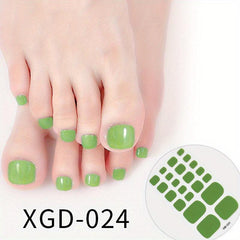 Waterproof Toenail Stickers Full Wraps Solid Toenail Polish Strips