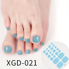 Waterproof Toenail Stickers Full Wraps Solid Toenail Polish Strips
