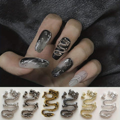 5pcs 3D Dragon Nail Charms Vintage Chinese Style Nail Art Accessories
