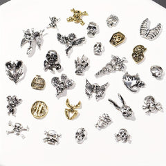20pcs Vintage Metal Nail Accessories Halloween Alloy Nail Charms Manicure Art