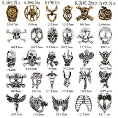 20pcs Vintage Metal Nail Accessories Halloween Alloy Nail Charms Manicure Art