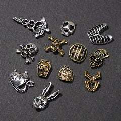 20pcs Vintage Metal Nail Accessories Halloween Alloy Nail Charms Manicure Art