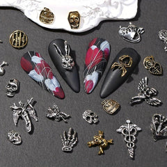 20pcs Vintage Metal Nail Accessories Halloween Alloy Nail Charms Manicure Art