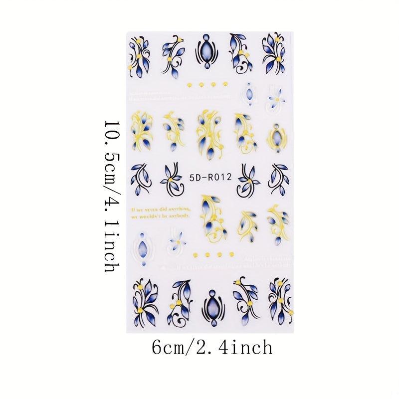 5D Christmas Nail Art Stickers Jingling Bell Elk Snowman Santa Claus Balloon