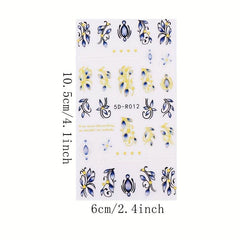 5D Christmas Nail Art Stickers Jingling Bell Elk Snowman Santa Claus Balloon